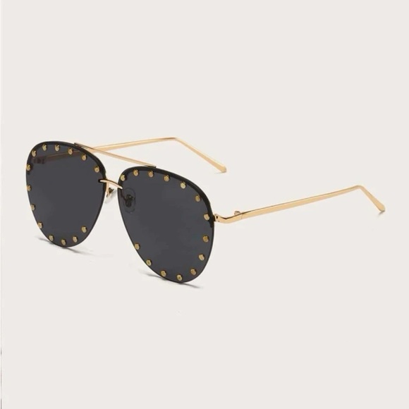 Studded Aviator Sunglasses - Picture 2 of 5